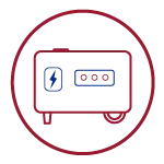 Tensite: Icono generador eléctrico rojo