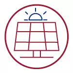 Tensite: Icono panel solar rojo